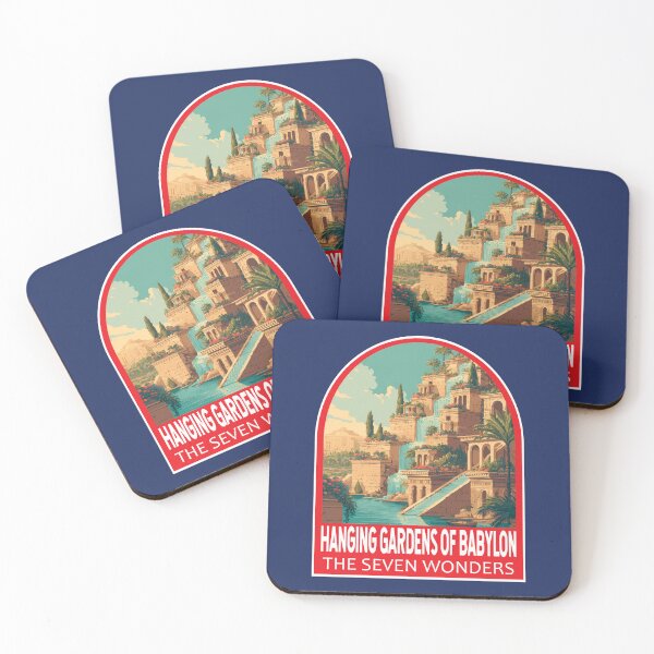 Item preview, Hanging Gardens of Babylon Illustration Seven Wonders Art Emblem designed and sold by KrisSidDesigns.