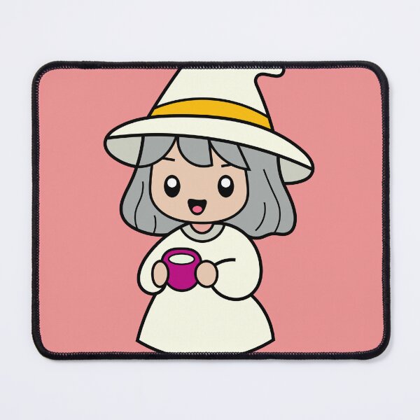 Item preview, Cute and Adorable White Lucky Witch Drinking Coffee Kawaii Halloween designed and sold by DibujandoPorfa.