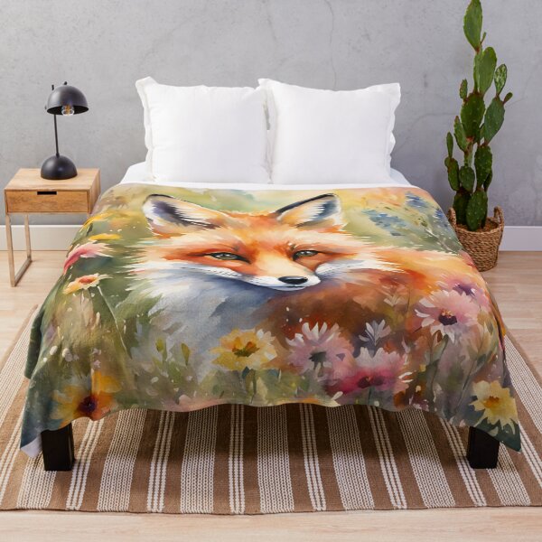 Item preview, Cute Pretty Fox in Flowers designed and sold by JulieSouster.