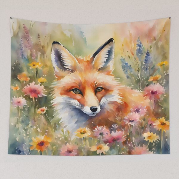 Item preview, Cute Pretty Fox in Flowers designed and sold by JulieSouster.