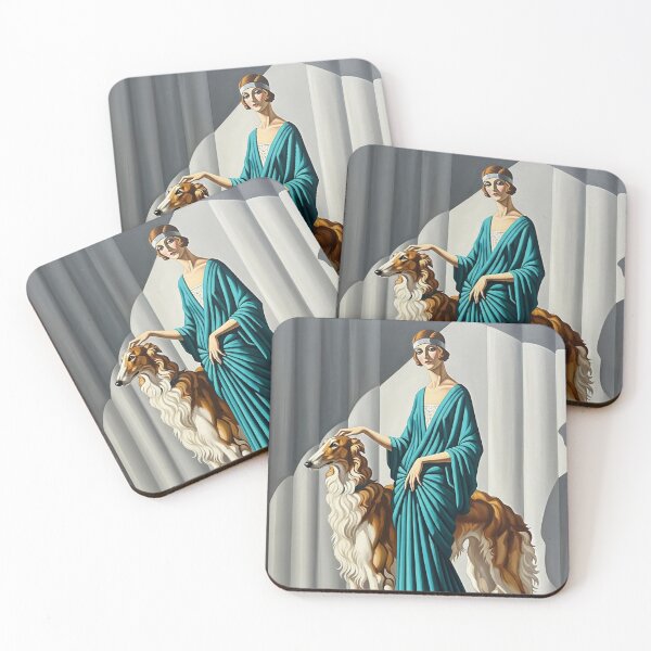 Item preview, Portrait with Borzoi - Original Art Deco Artwork designed and sold by elektronen.