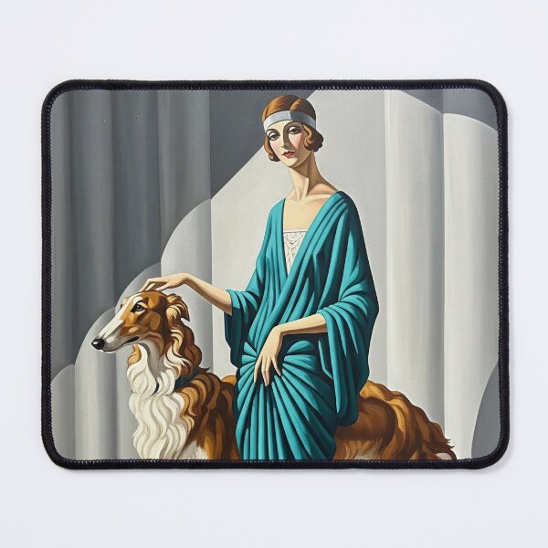 Item preview, Portrait with Borzoi - Original Art Deco Artwork designed and sold by elektronen.