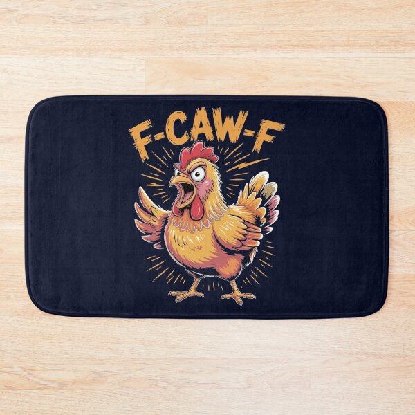 Item preview, F-CAW-F Angry Chicken – Funny Cartoon T-Shirt Design designed and sold by KrissGraphShop.