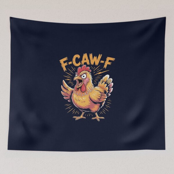 Artikelvorschau, F-CAW-F Wütendes Huhn – Lustiges Cartoon-T-Shirt-Design entworfen und verkauft von KrissGraphShop.