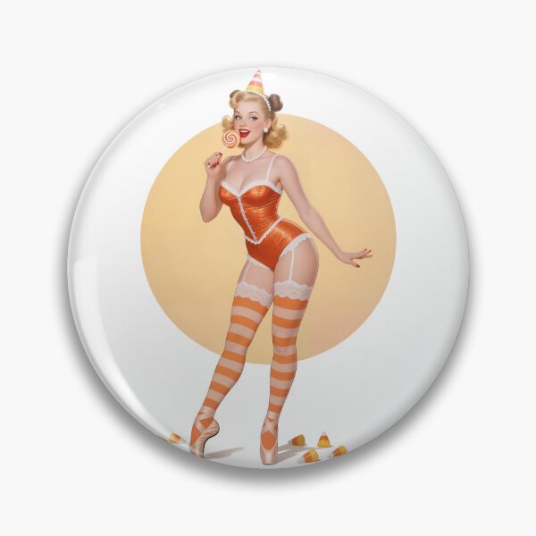 Item preview, Candy Corn Ballerina Halloween Pinup – Vintage Trick-or-Treat Art designed and sold by Lightning-Lace.
