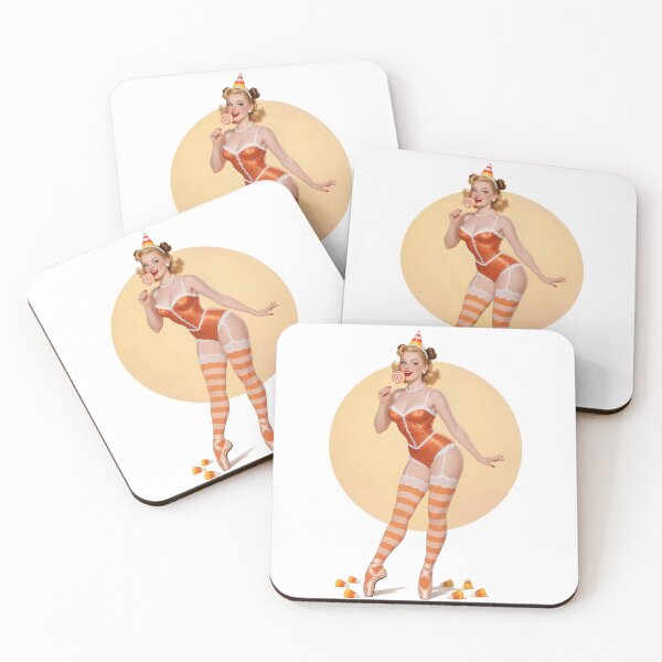 Item preview, Candy Corn Ballerina Halloween Pinup – Vintage Trick-or-Treat Art designed and sold by Lightning-Lace.