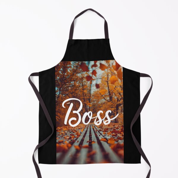 Item preview, Boss – White Text on Blurry Rusty Brown Forest Background Phone Design designed and sold by EmeraldeaArt.