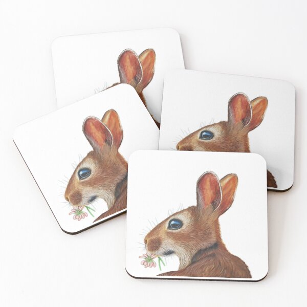 Item preview, Cute Bunny Rabbit Eating Clover - Happy Easter Bunny designed and sold by JulieSouster.