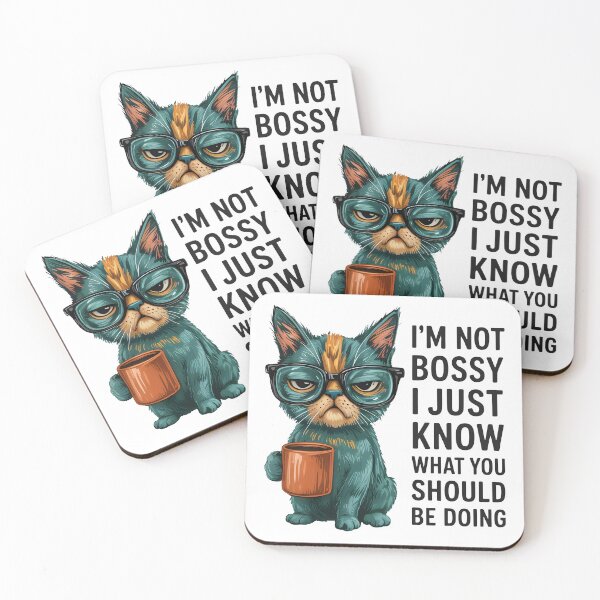 Item preview, Grumpy Cat with Glasses and Coffee Funny Quote Illustration designed and sold by Snifferius.