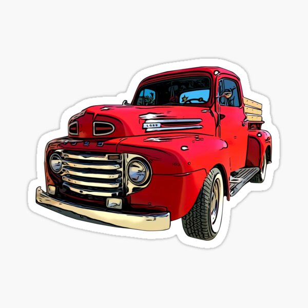 Red Truck from the 1940's Sticker