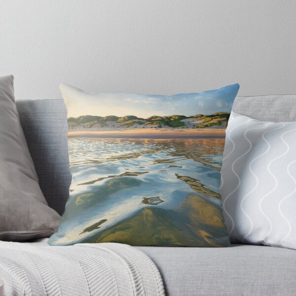 Item preview, Low Angle Seascape Wall Art – Ripples and Dune Horizon Golden Hour Canvas designed and sold by jazzyfunky.