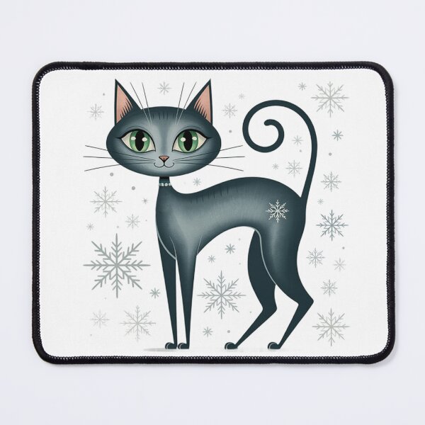 Item preview, MCM Cat Winter Snowflakes designed and sold by FunkyCatDesigns.