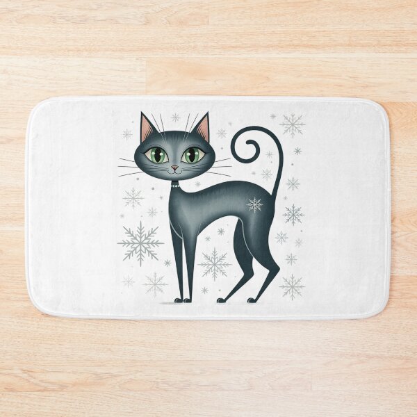 Item preview, MCM Cat Winter Snowflakes designed and sold by FunkyCatDesigns.