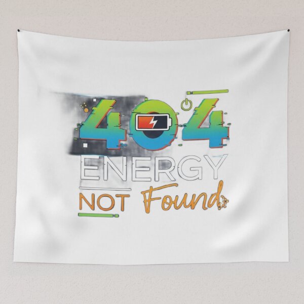 Item preview, 404 Energy Not Found – Funny Tech Error Typography Design designed and sold by BoldPrints4.