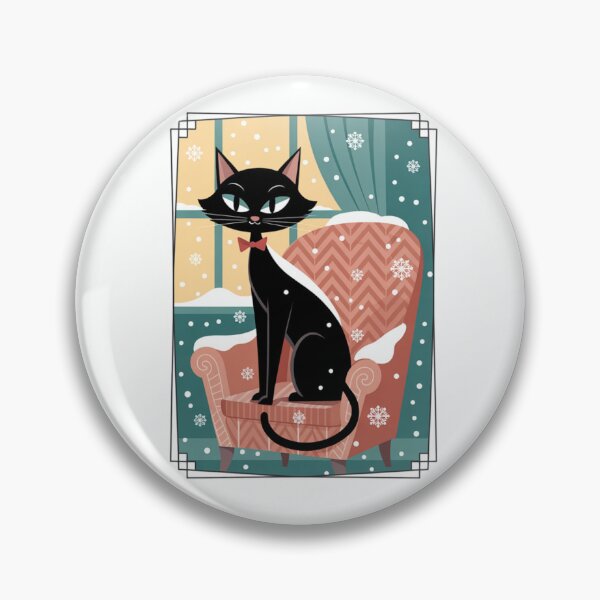 Aperçu de l'œuvre Ambiance de vacances pour chats du milieu du siècle créée et vendue par FunkyCatDesigns.
