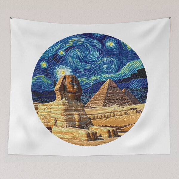 Item preview, sphinx starry night colorful abstract egyptian design designed and sold by SmashingDeals.
