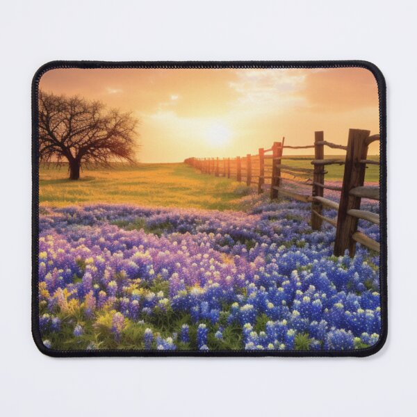 Item preview, Texas Bluebonnet Sunset – Rustic Wildflower Landscape Art designed and sold by PixelExpressStudio.