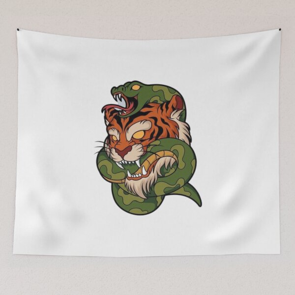 Item preview, Tiger vs Snake Wild Animal Battle Artwork designed and sold by kiamiontie.