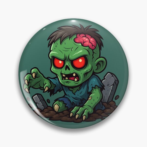 Aperçu de l'œuvre Kawaii Chibi Zombie sortant de la tombe créée et vendue par Ahau Designs.