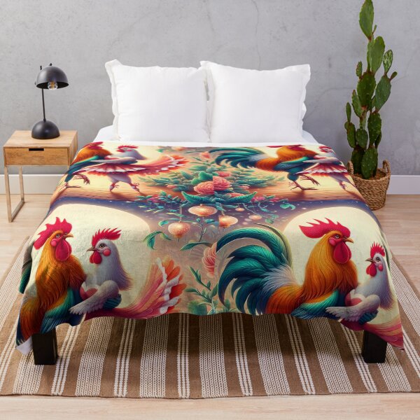 Item preview, Magical Rooster & Hen – Elegant Dancing Fantasy Birds designed and sold by EmeraldeaArt.