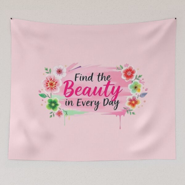 Item preview, Find the Beauty in Every Day - Pink Floral Wreath designed and sold by NewAspect.