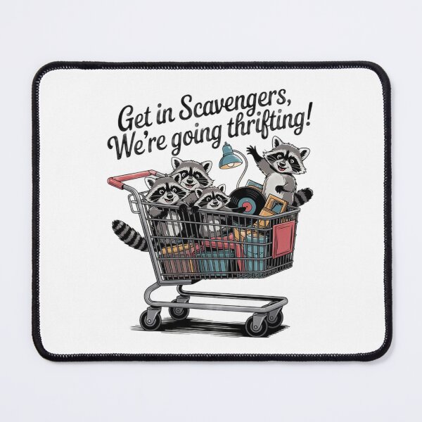 Item preview, Raccoon Scavengers going Thrifting.  designed and sold by FunkyCatDesigns.