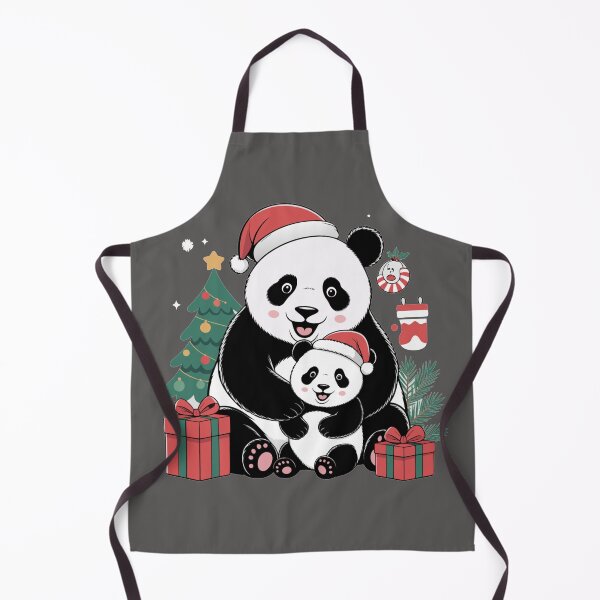 Item preview, Cute Christmas Panda and Baby – Holiday Illustration with Gifts and Tree designed and sold by Royalsticker.