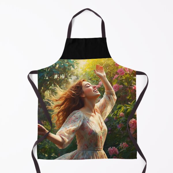 Item preview, Joyful Girl Dancing – Blooming Floral Celebration designed and sold by EmeraldeaArt.