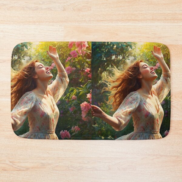 Item preview, Joyful Girl Dancing – Blooming Floral Celebration designed and sold by EmeraldeaArt.