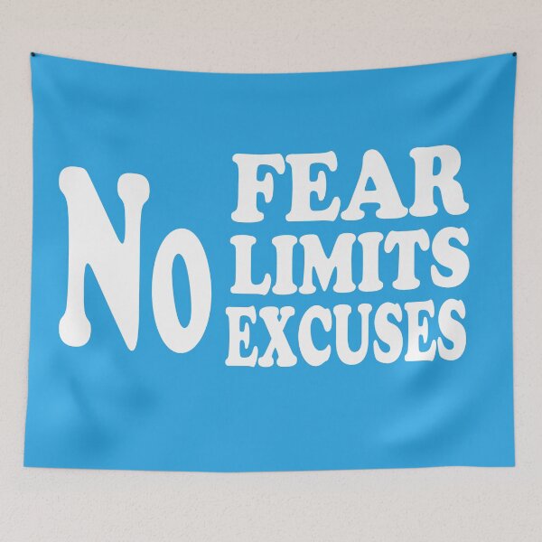 Item preview, No Fear, No Limits, No Excuses – Bold Motivational Quote Design designed and sold by ArtNestVerse.
