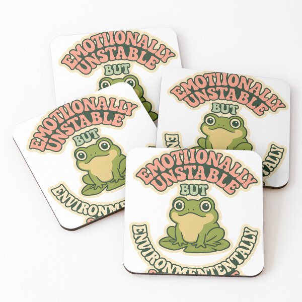 Item preview, Emotionally Unstable but Environmentally Sustainable – Funny Eco Mental Health Quote designed and sold by Cat & Coffee Studio.