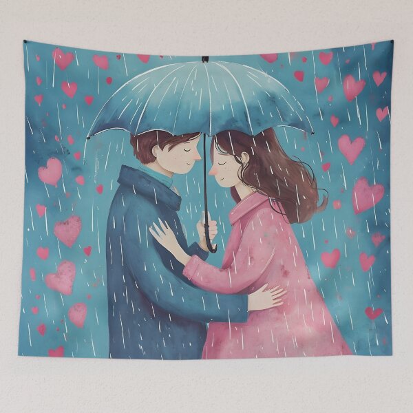 Item preview, Love in the Rain – Romantic Umbrella Couple designed and sold by Lureon.