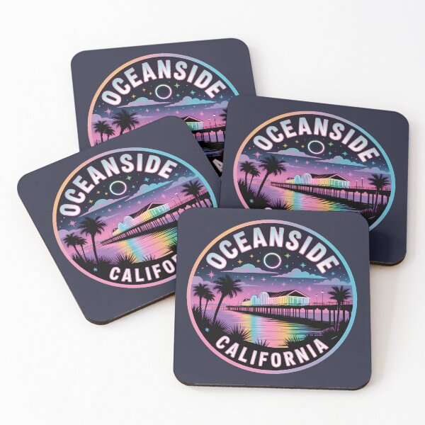 Item preview, Oceanside California Night Circle Sticker designed and sold by Horizon Tales.