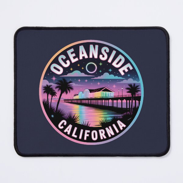Item preview, Oceanside California Night Circle Sticker designed and sold by Horizon Tales.