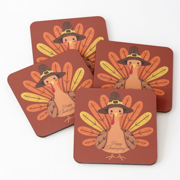 Item preview, Happy Thanksgiving Turkey Naive Illustration | Warm Autumn Colors designed and sold by UnhingedBird.