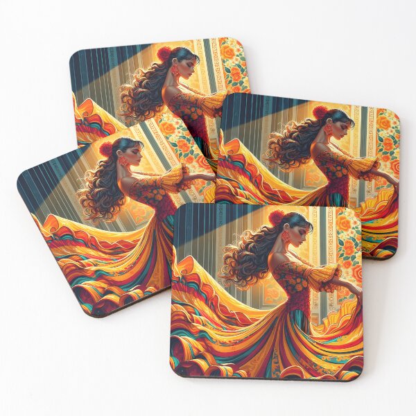 Item preview, Flamenco Spirit – Dancer Portrait with Frilly Skirt Hints designed and sold by EmeraldeaArt.