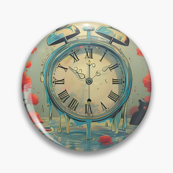 Item preview, Melting Time – Surreal Clock with Flowers and Butterflies designed and sold by Lureon.