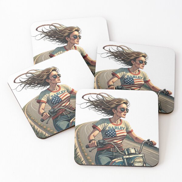 Item preview, American Woman riding motorcycle designed and sold by zangess1.