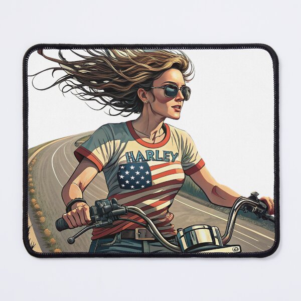 Item preview, American Woman riding motorcycle designed and sold by zangess1.