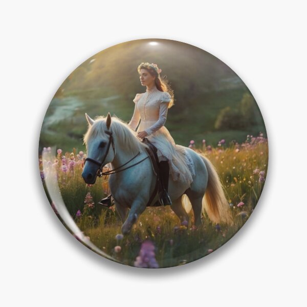 Item preview, Victorian Lady on Horseback in Blooming Meadow designed and sold by BlareBlare.