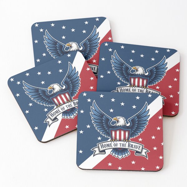 Item preview, Home of the Brave Patriotic Eagle T-Shirt designed and sold by MyMagaSwag.
