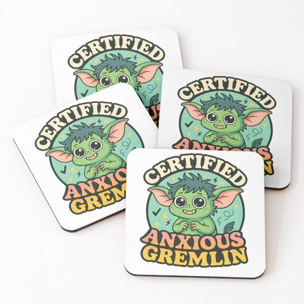 Artikelvorschau, Certified Anxious Gremlin – Funny Kawaii Mental Health Meme Design entworfen und verkauft von Cat & Coffee Studio.