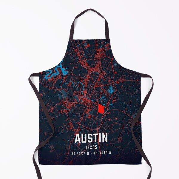Item preview, Austin Red & Blue Minimalist Map designed and sold by HomeLivingCo.
