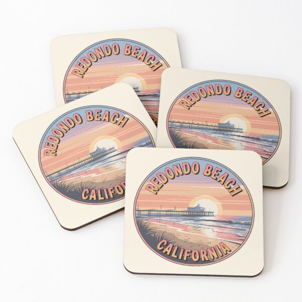 Item preview, Redondo Beach California Retro Circle Sticker designed and sold by Horizon Tales.