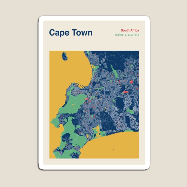 Item preview, Mapa de la ciudad de Ciudad del Cabo, Sudáfrica designed and sold by ArtVueStudio.