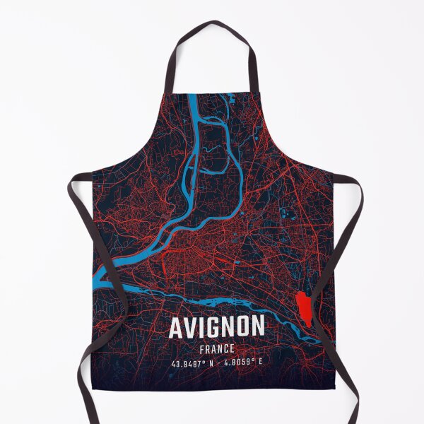 Item preview, Avignon Red & Blue Minimalist Map designed and sold by HomeLivingCo.