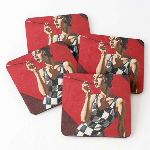 Item preview, Woman with a Cigarette - Original Art Deco Artwork designed and sold by elektronen.