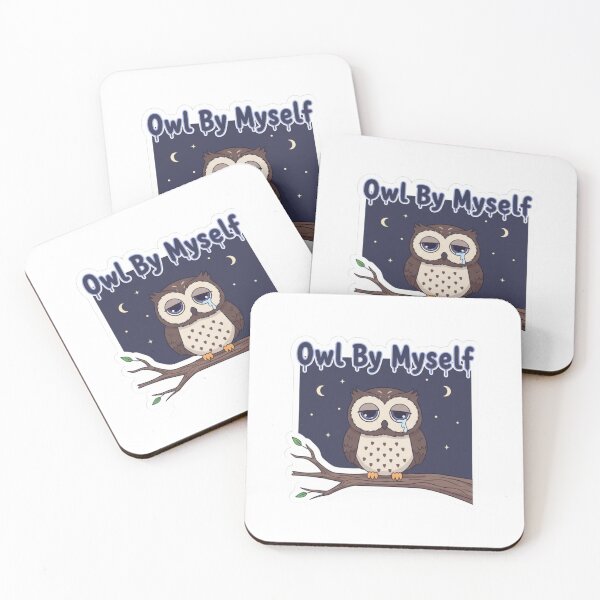 Item preview, Sleepy Owl: Owl By Myself Sticker designed and sold by LaElee.