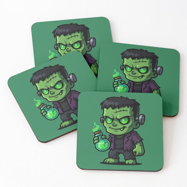 Item preview, Chibi Frankenstein with Potion – Kawaii Halloween Monster designed and sold by Ahau Designs.