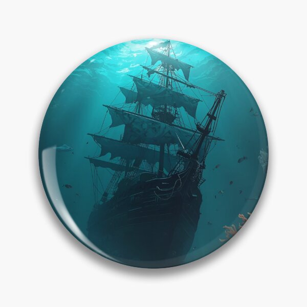 Item preview, Epic Sunken Pirate Ship in Mystical Ocean Depths designed and sold by Art-Design-EM.